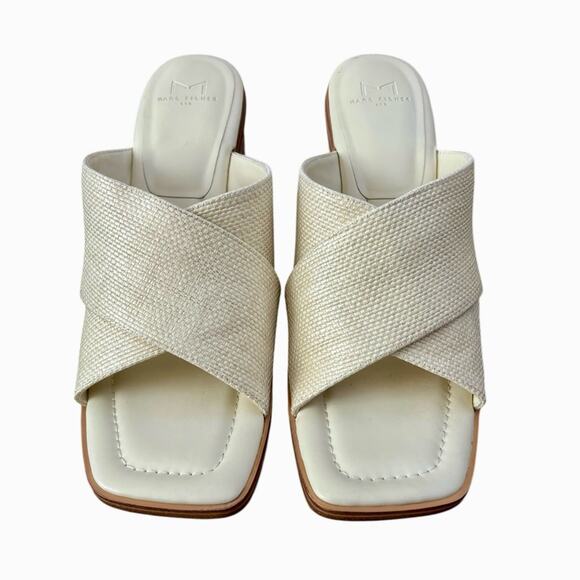 NWOT Marc Fisher Light Natural Barli Slide Sandals  – Sz 10 - Picture 4 of 7